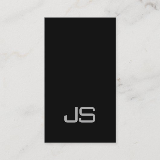 Aesthetisch zwart monogram wit schoon visitekaartje (Voorkant)