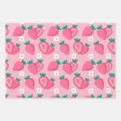 Aesthetische aardbeiboomvruchtenroze inpakpapier vel (Voorkant 2)