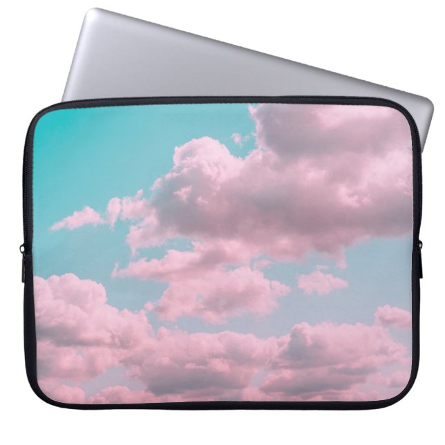 Aesthetische achtergrond met prachtige turkooishem laptop sleeve (Voorkant)
