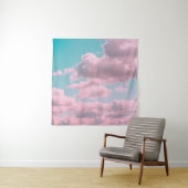 Aesthetische achtergrond met prachtige turkooishem wandkleed (In situ)