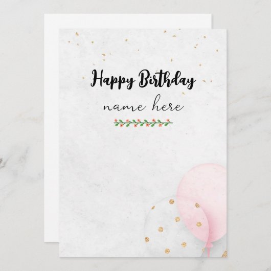 Aesthetische Birthday Kaart (Voorkant / Achterkant)