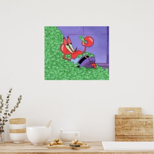 Aesthetische Cartoons dl Eugene H Krabs Poster (Keuken)