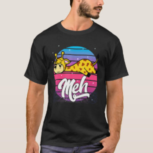 Aesthetische dampgolf Japanse otaku Meme Meh Giraf T-shirt