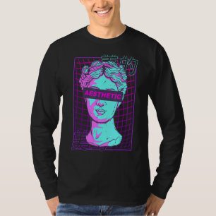 Aesthetische dampgolf Japanse walvis Griekse sculp T-shirt