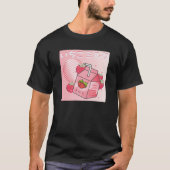 Aesthetische dierlijke aardbeienmelk: een melkbeur t-shirt (Voorkant)