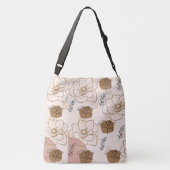 Aesthetische Floral Mauve Crossbody Tas (Achterkant)