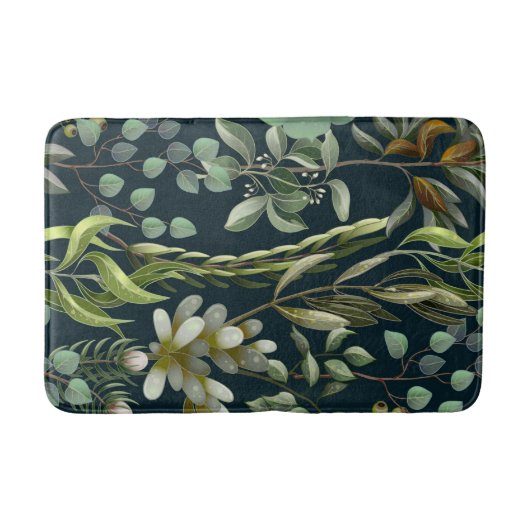 Aesthetische florale anoranje badmat (Voorkant)