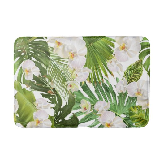 Aesthetische florale anoranje badmat (Voorkant)