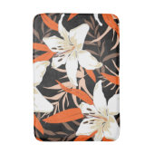 Aesthetische florale anoranje badmat (Voorkant Verticaal)