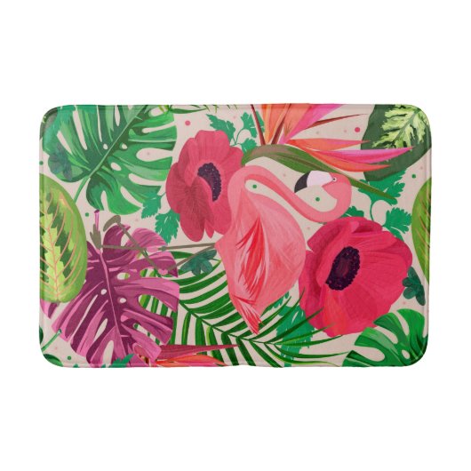 Aesthetische florale anoranje badmat (Voorkant)