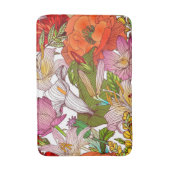 Aesthetische florale anoranje badmat (Voorkant Verticaal)