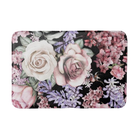 Aesthetische florale anoranje badmat (Voorkant)