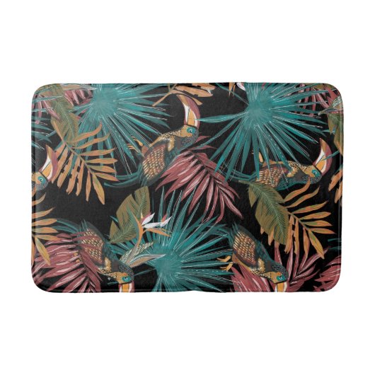 Aesthetische florale anoranje badmat (Voorkant)