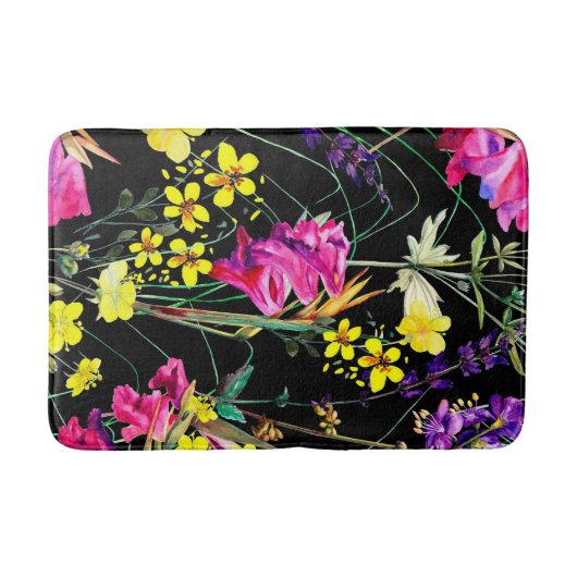 Aesthetische florale anoranje badmat (Voorkant)