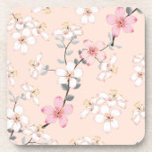 Aesthetische florale anoranje bier onderzetter (Voorkant)