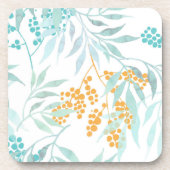 Aesthetische florale anoranje bier onderzetter (Voorkant)