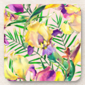 Aesthetische florale anoranje bier onderzetter (Voorkant)