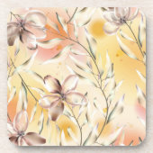 Aesthetische florale anoranje bier onderzetter (Voorkant)