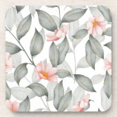 Aesthetische florale anoranje bier onderzetter (Voorkant)