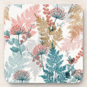 Aesthetische florale anoranje bier onderzetter (Voorkant)