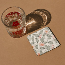 Aesthetische florale anoranje bier onderzetter