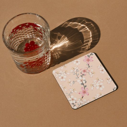 Aesthetische florale anoranje bier onderzetter