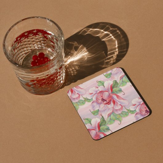 Aesthetische florale anoranje bier onderzetter