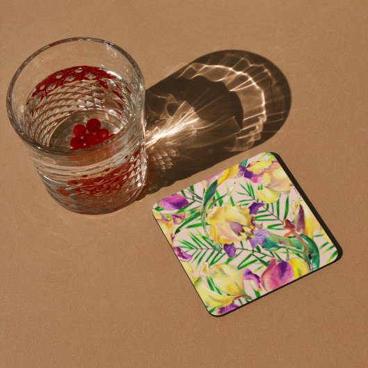 Aesthetische florale anoranje bier onderzetter