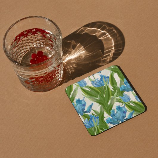 Aesthetische florale anoranje bier onderzetter