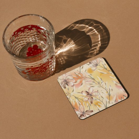 Aesthetische florale anoranje bier onderzetter