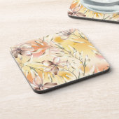 Aesthetische florale anoranje bier onderzetter