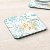 Aesthetische florale anoranje bier onderzetter