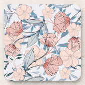 Aesthetische florale anoranje bier onderzetter (Voorkant)