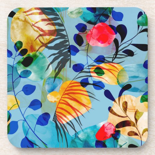 Aesthetische florale anoranje bier onderzetter (Voorkant)