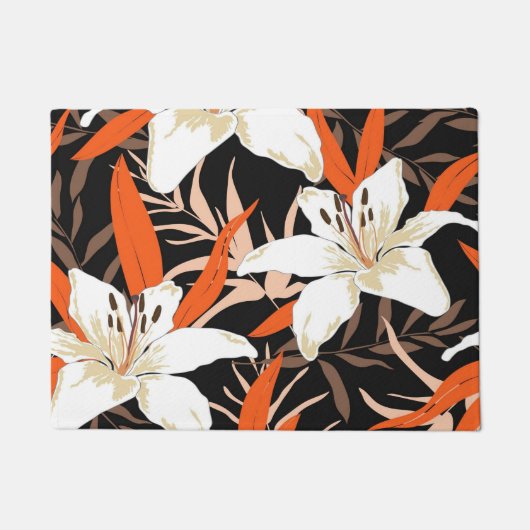 Aesthetische florale anoranje deurmat (Voorkant)