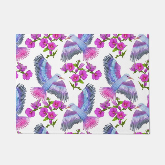 Aesthetische florale anoranje deurmat (Voorkant)