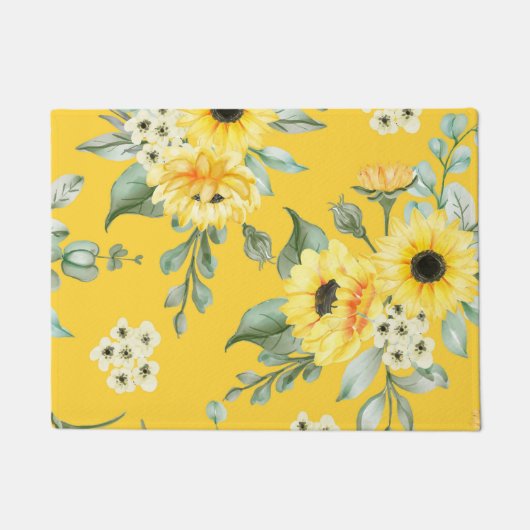 Aesthetische florale anoranje deurmat (Voorkant)
