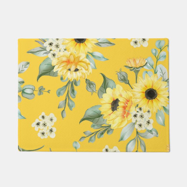 Aesthetische florale anoranje deurmat (Voorkant)