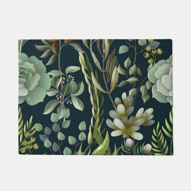 Aesthetische florale anoranje deurmat (Voorkant)