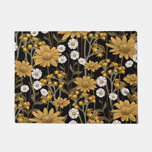 Aesthetische florale anoranje deurmat (Voorkant)