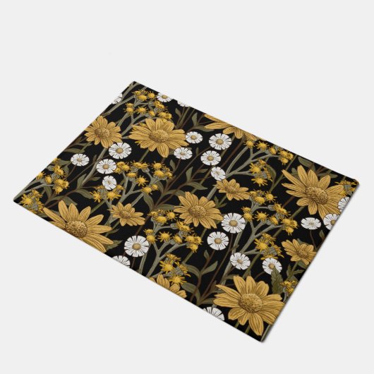 Aesthetische florale anoranje deurmat (Schuin)