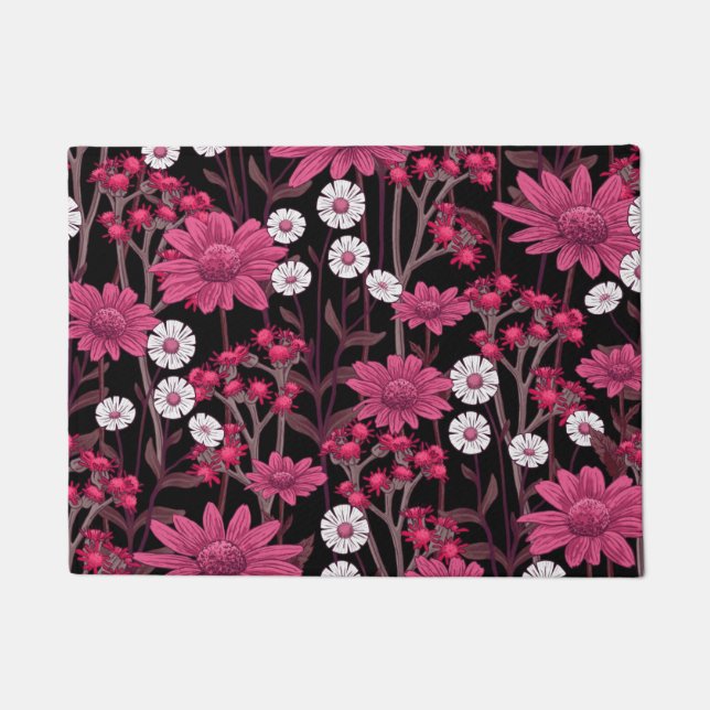 Aesthetische florale anoranje deurmat (Voorkant)