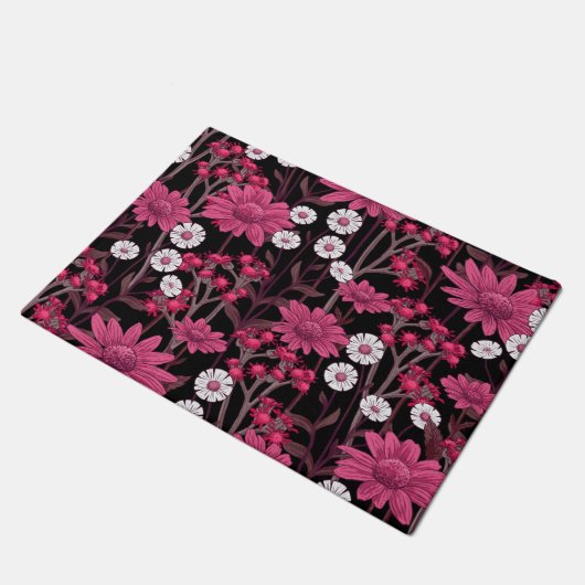 Aesthetische florale anoranje deurmat (Schuin)