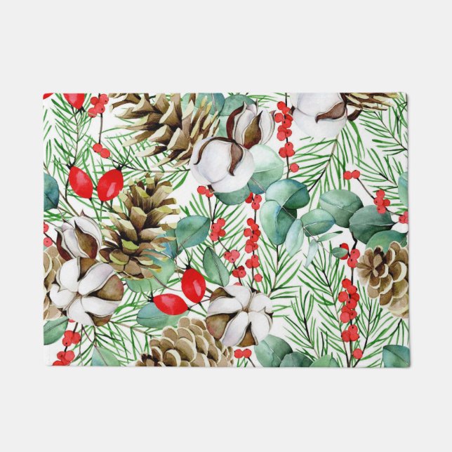 Aesthetische florale anoranje deurmat (Voorkant)