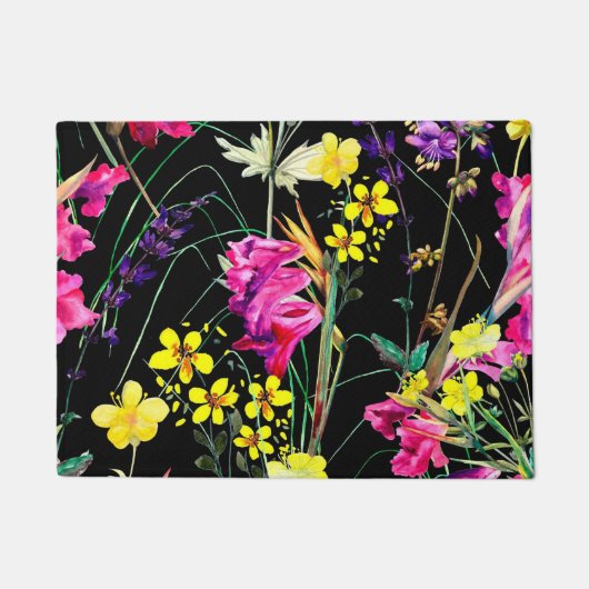 Aesthetische florale anoranje deurmat (Voorkant)