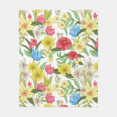 Aesthetische florale anoranje fleece deken (Voorkant)