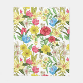 Aesthetische florale anoranje fleece deken