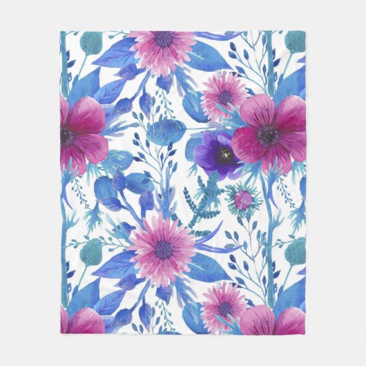 Aesthetische florale anoranje fleece deken (Voorkant)