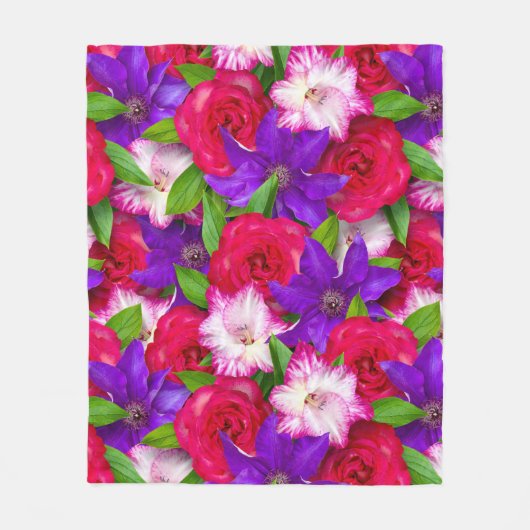 Aesthetische florale anoranje fleece deken (Voorkant)