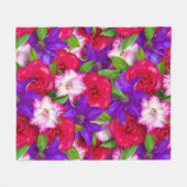 Aesthetische florale anoranje fleece deken (Voorkant (Horizontaal))